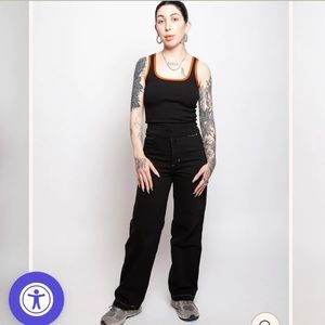 Gravel and Gold Painter pants in Raven Black, fits sz 8/10